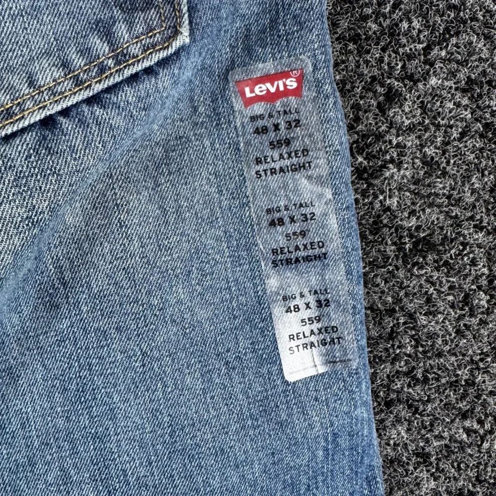 Levi's 559 Relaxed Straight Jeans Mens 48x32 Blue Medium Wash Big & Tall NEW